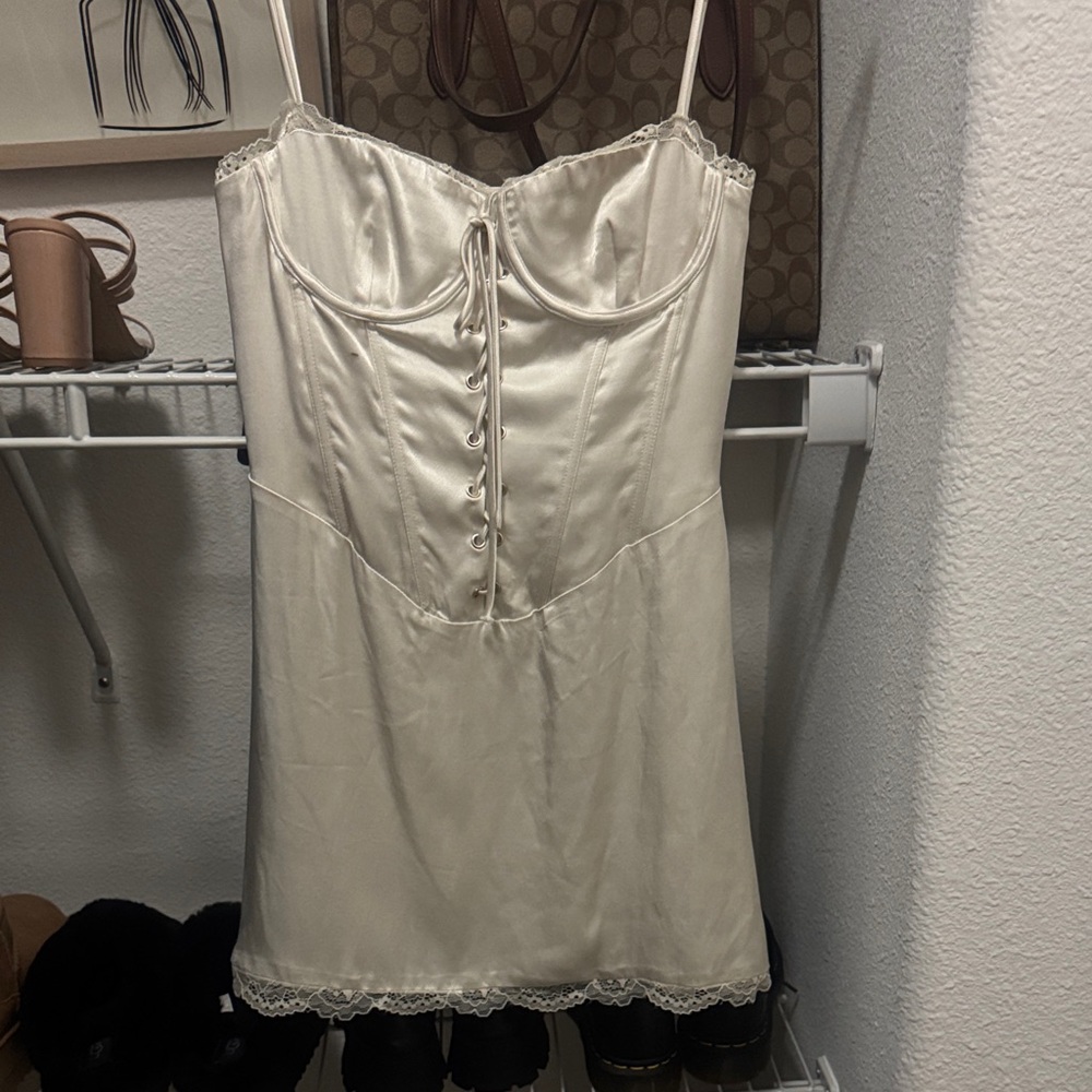 Elegant Cream Satin Chemise